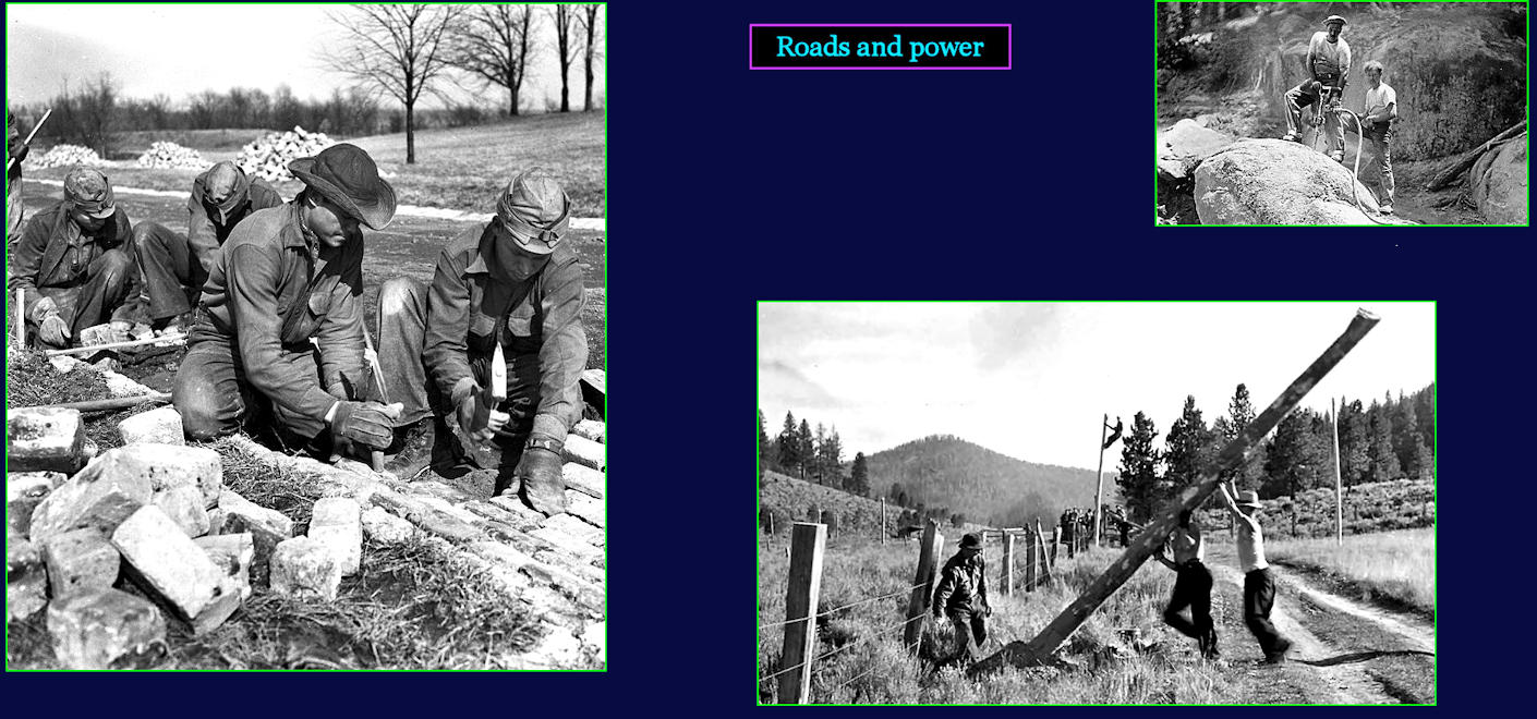 CCC roads and power lines, 1930s